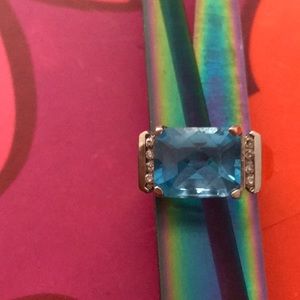 14K White Gold Ring with Gemstone